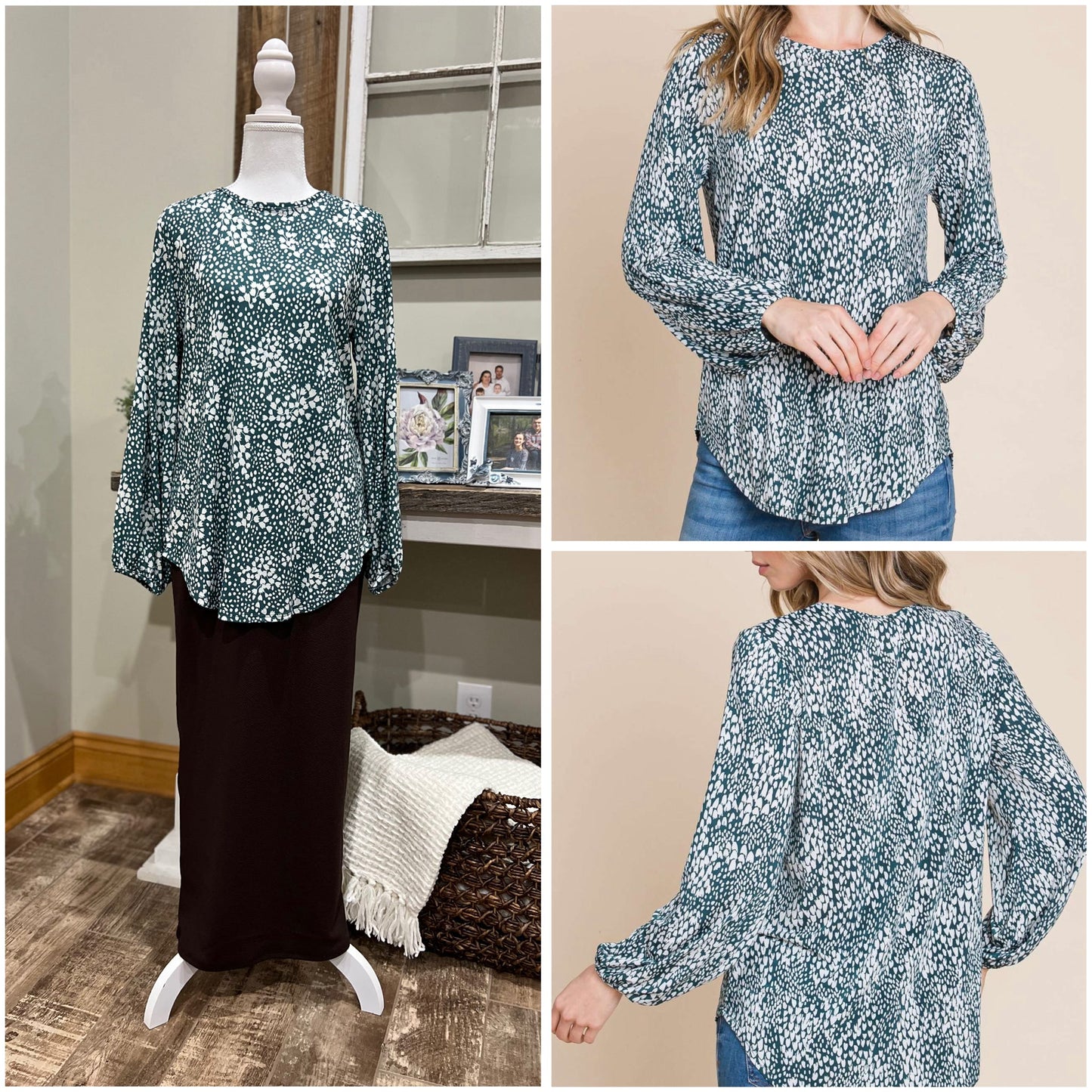 TL1741 Bombom Women's Stand Out Print Tunic in Teal