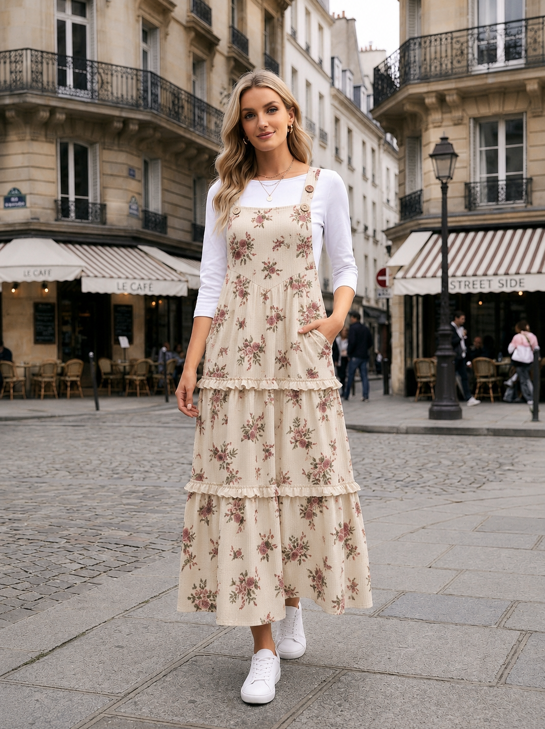 Comfy Cute Overall Jumper Dress - Plus