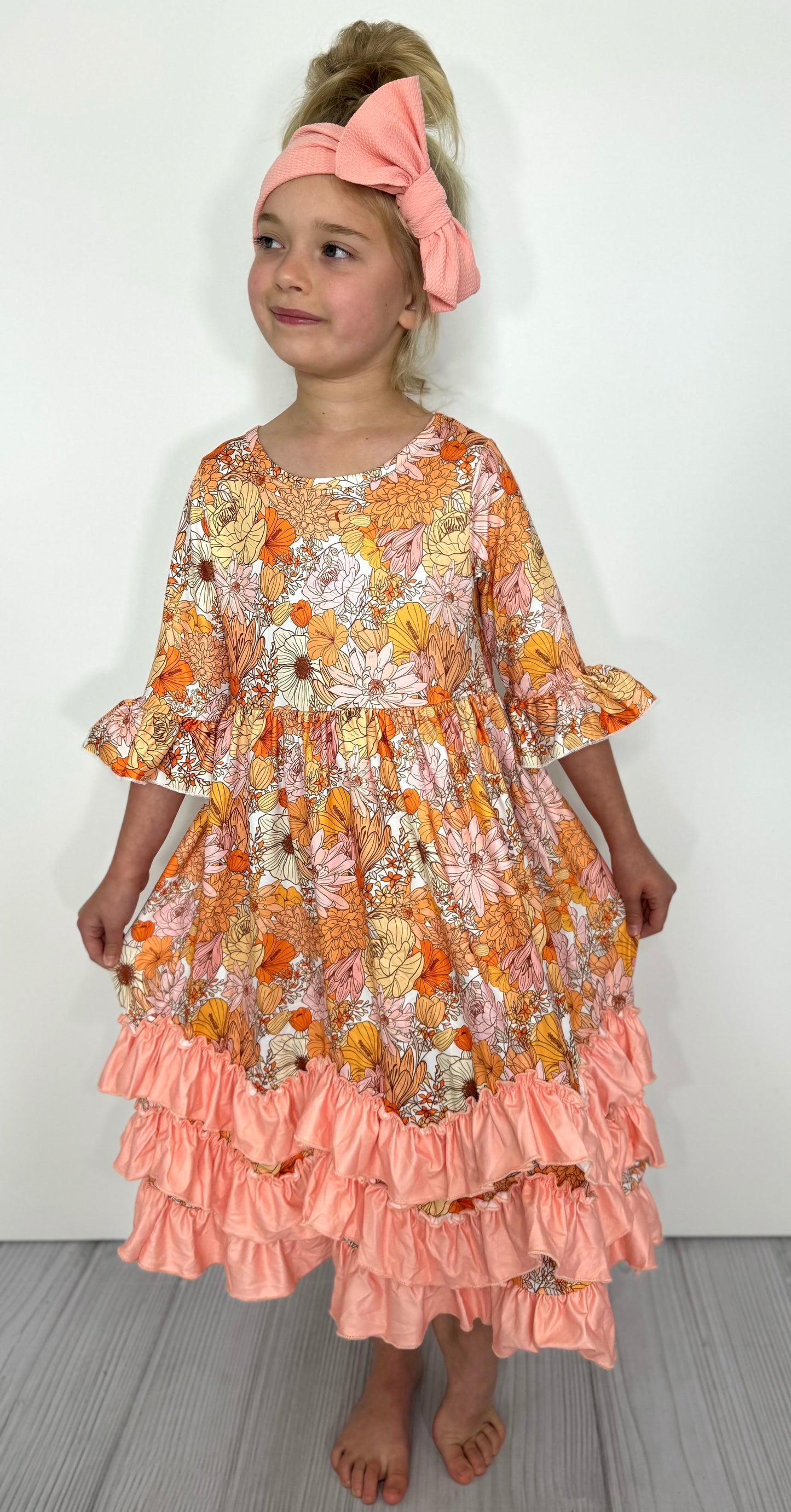 Laurel Blooms Girls Ruffle Maxi Dress