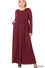 Zenana plus viscose maxi dress with long sleeves and round neckline, flowing design ideal for casual or dressy occasions.