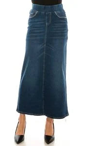 Stay On-Trend with the Be-Girl 88040 Denim Maxi Skirt in Missy, Plus, and Extended Sizes