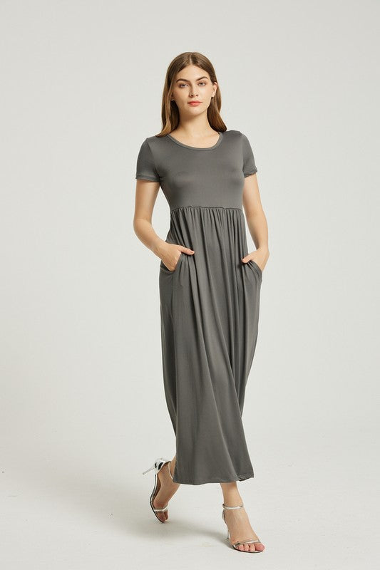 Women's Summer Casual Maxi Dress With Pocket