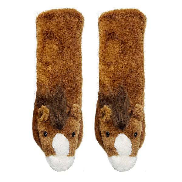 Horse Play - Kids' Plush Animal Slipper Socks