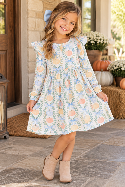 Pumpkin Bows & Pretty Things Girls Dress product image 1