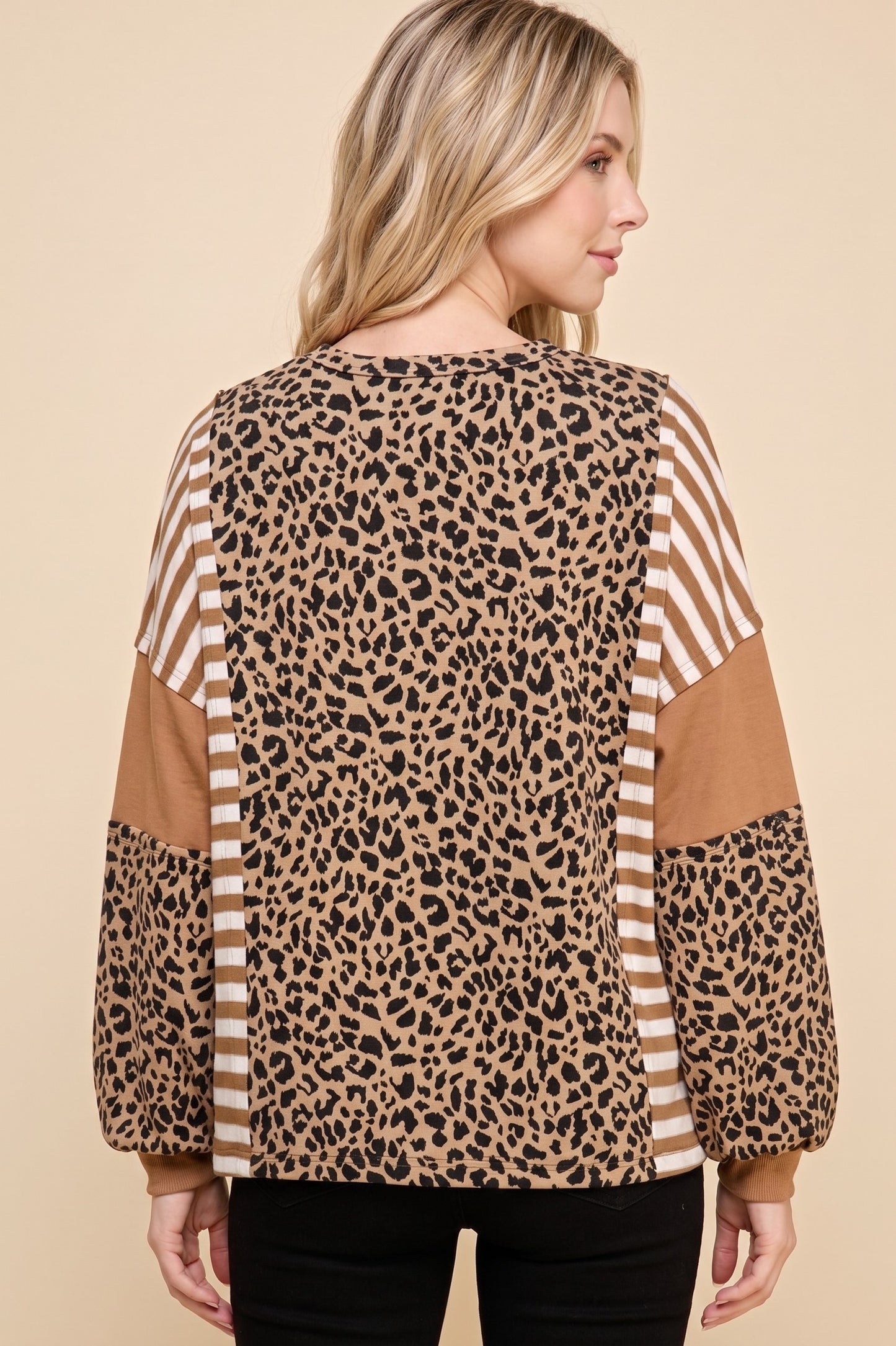 Women's Leopard Block Print Sweatshirt