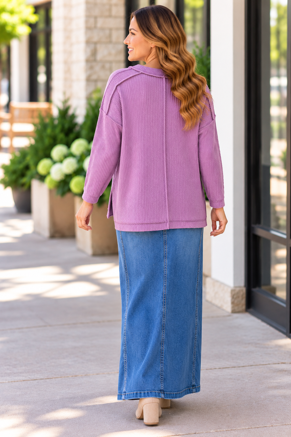 Zenana Easy Days Exposed-Seam Ribbed Top product image 4
