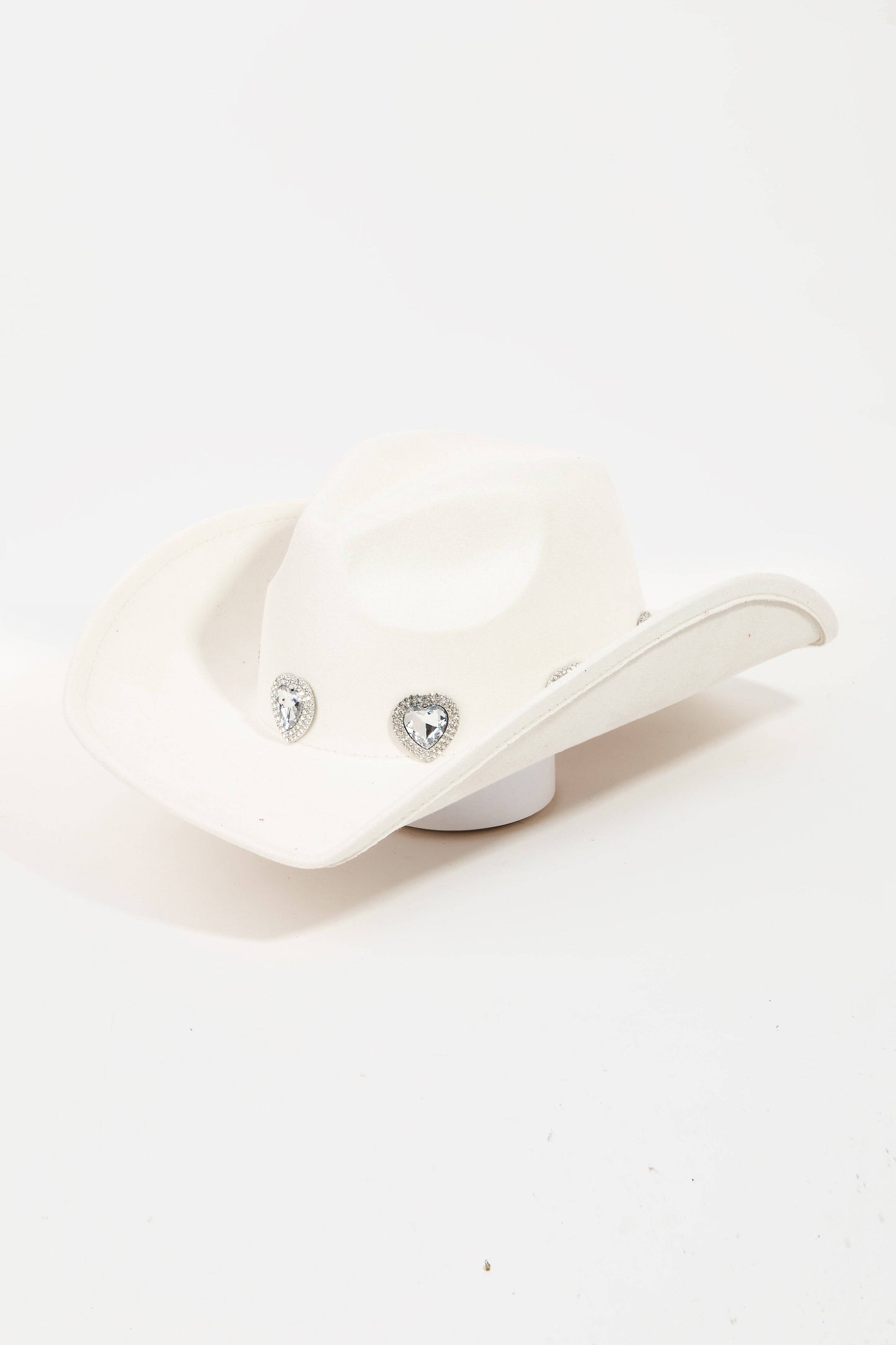 Fame Rhinestone Pave Heart Cowboy Hat