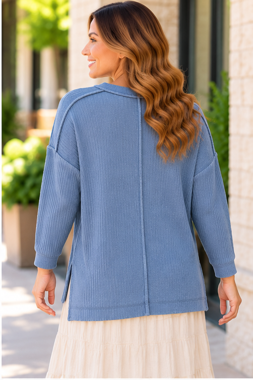 Zenana Easy Days Exposed-Seam Ribbed Top product image 7