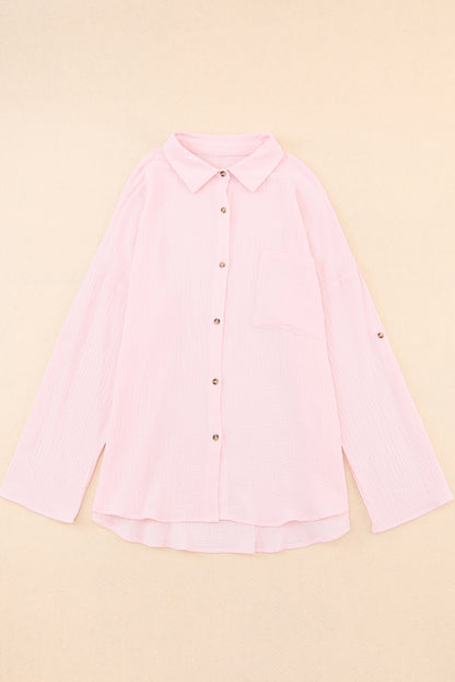 Pocketed Button Up Long Sleeve Shirt