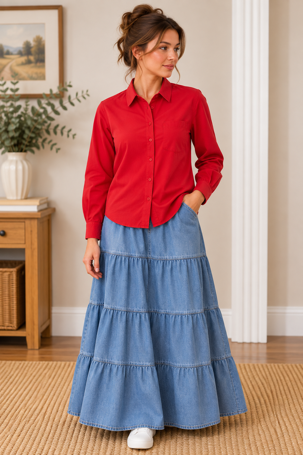 Easy Elegance Linen-Blend Button-Up Shirt product image 1