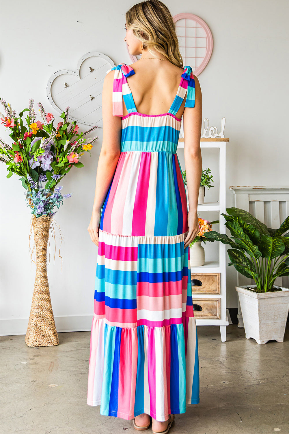 Striped Sleeveless Maxi Dress