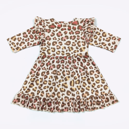 Autumn Leopard Girls Dress Tunic