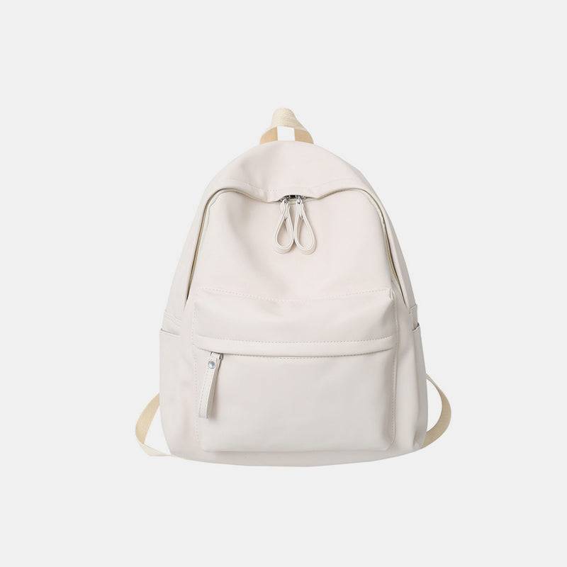 PU Leather Zip Backpack Bag