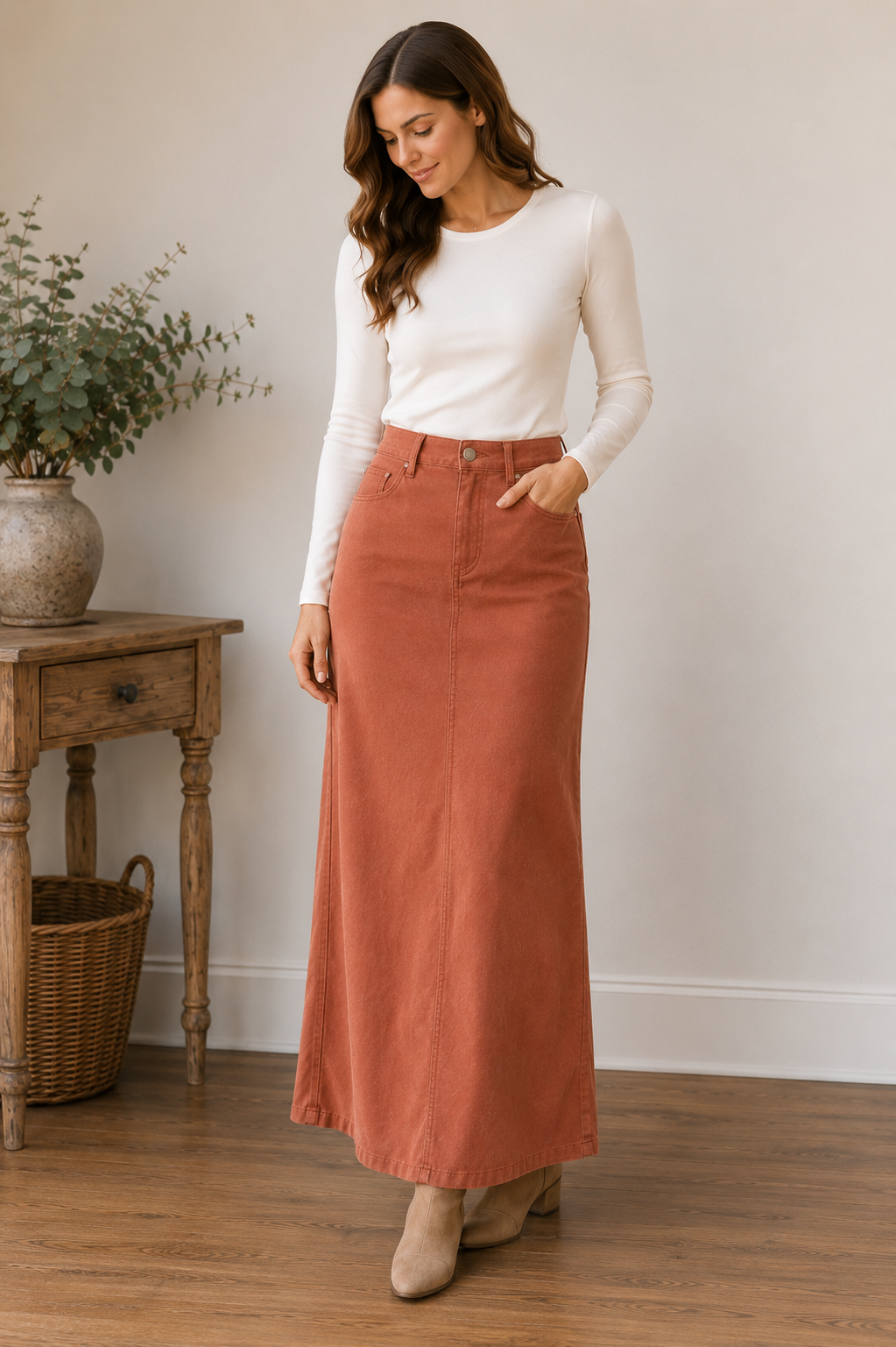 Be-Girl denim twill maxi skirt 89173 product view