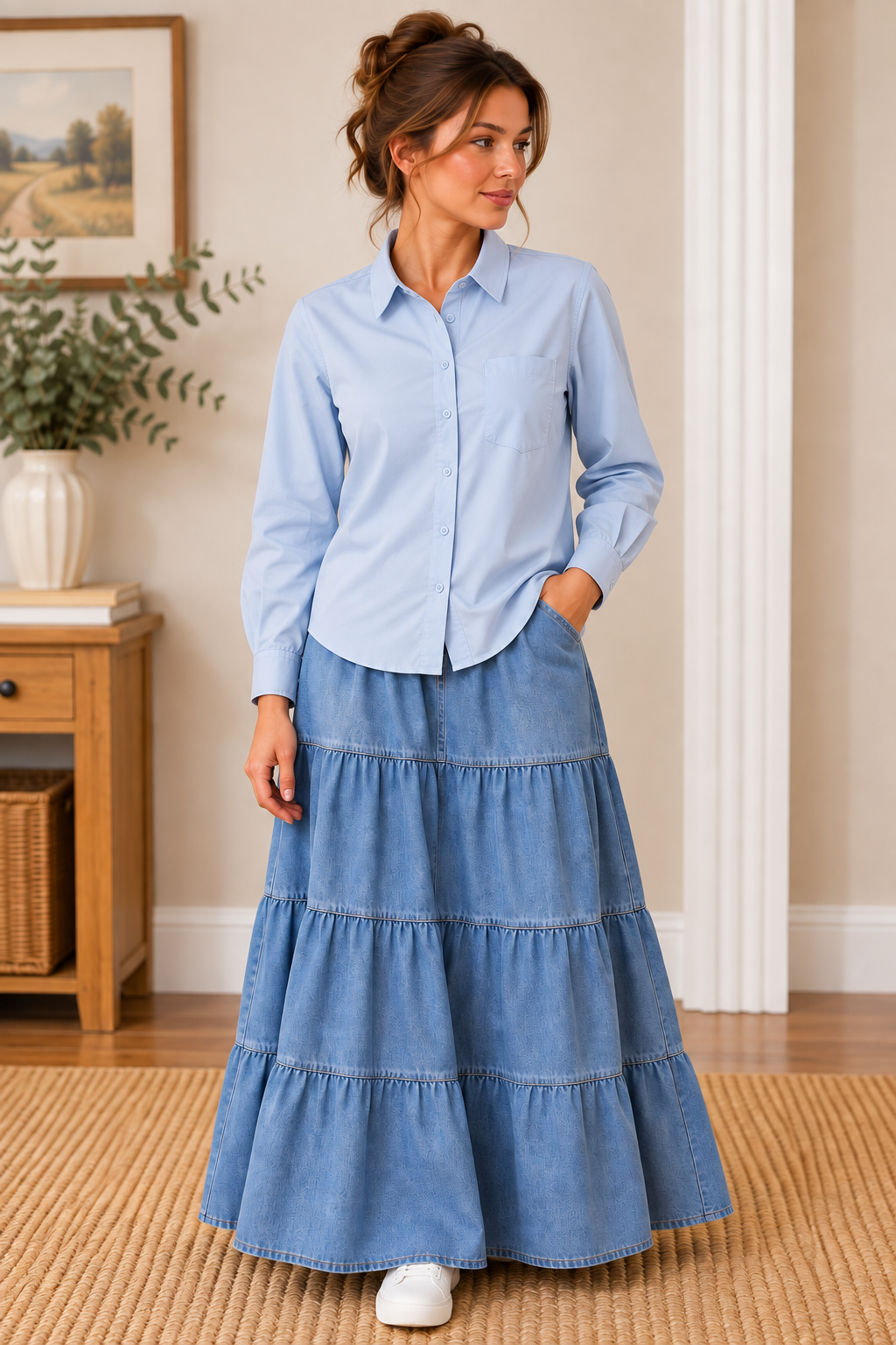 Easy Elegance Linen-Blend Button-Up Shirt product image 3