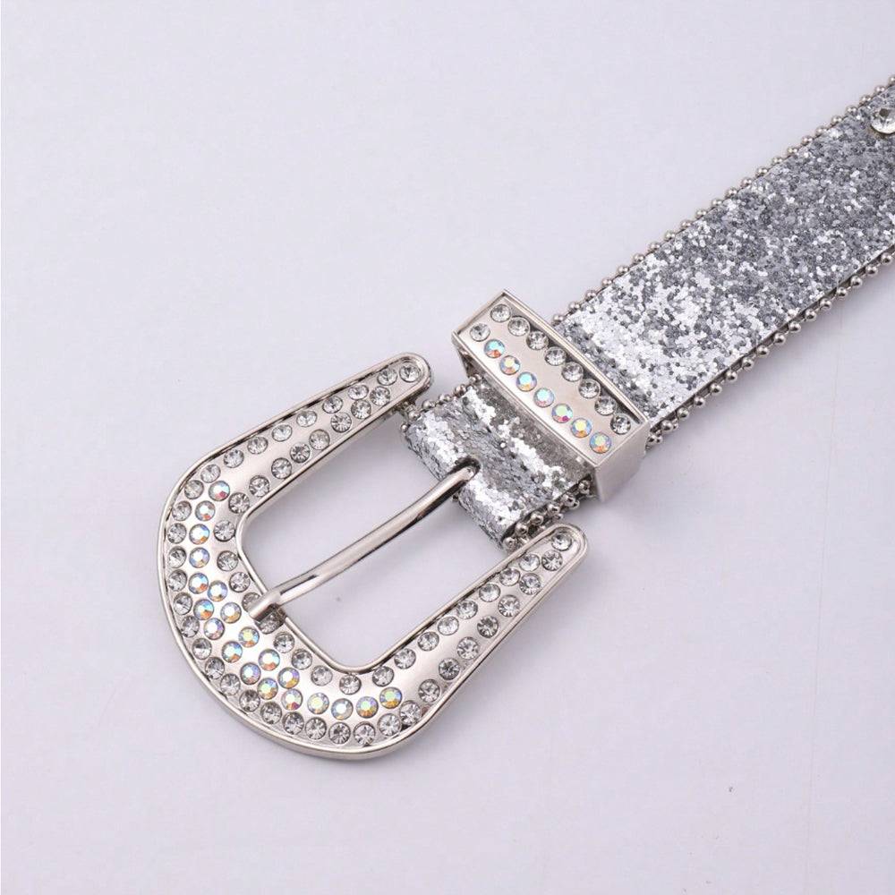 PU Leather Rhinestone Belt