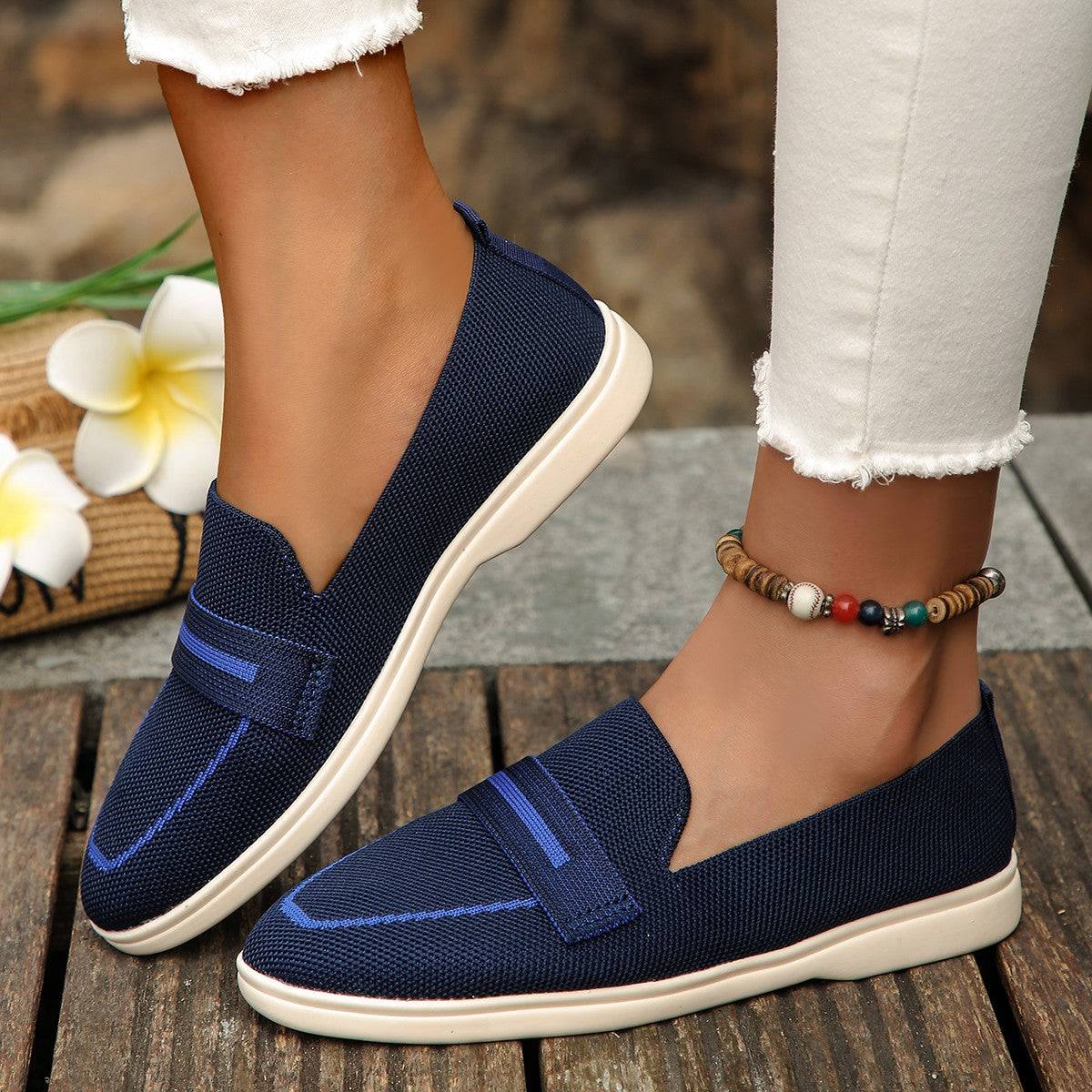 Mesh Breathable Round Toe Slip-Ons