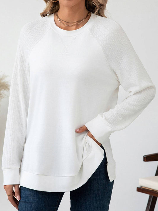 Round Neck Raglan Sleeve Top