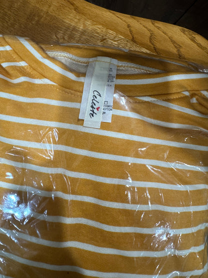 Women's mustard stripe two-piece set product view