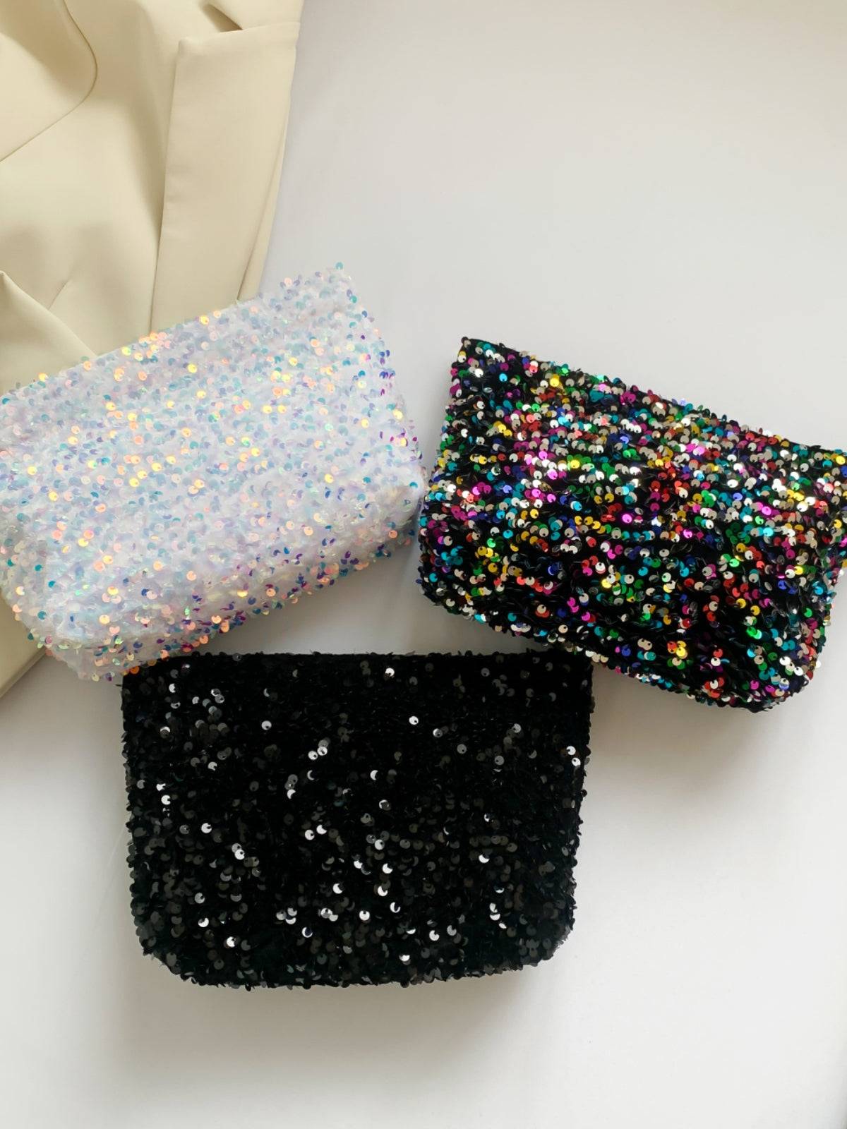 Sequin Clutch with Zipper