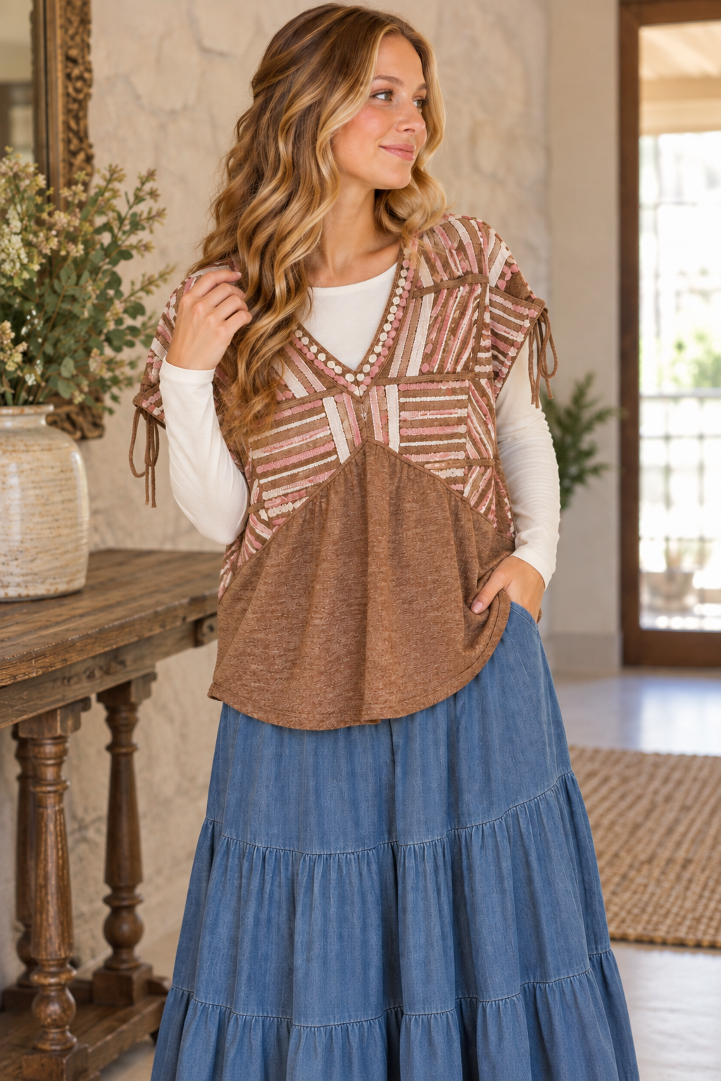Blush Stitches Embroidered Top product image 2