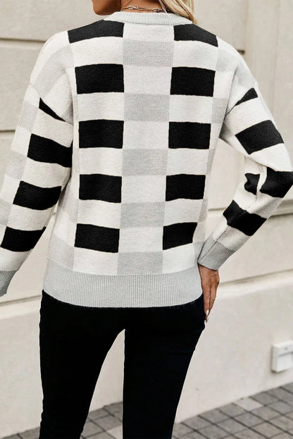 Color Block Round Neck Sweater