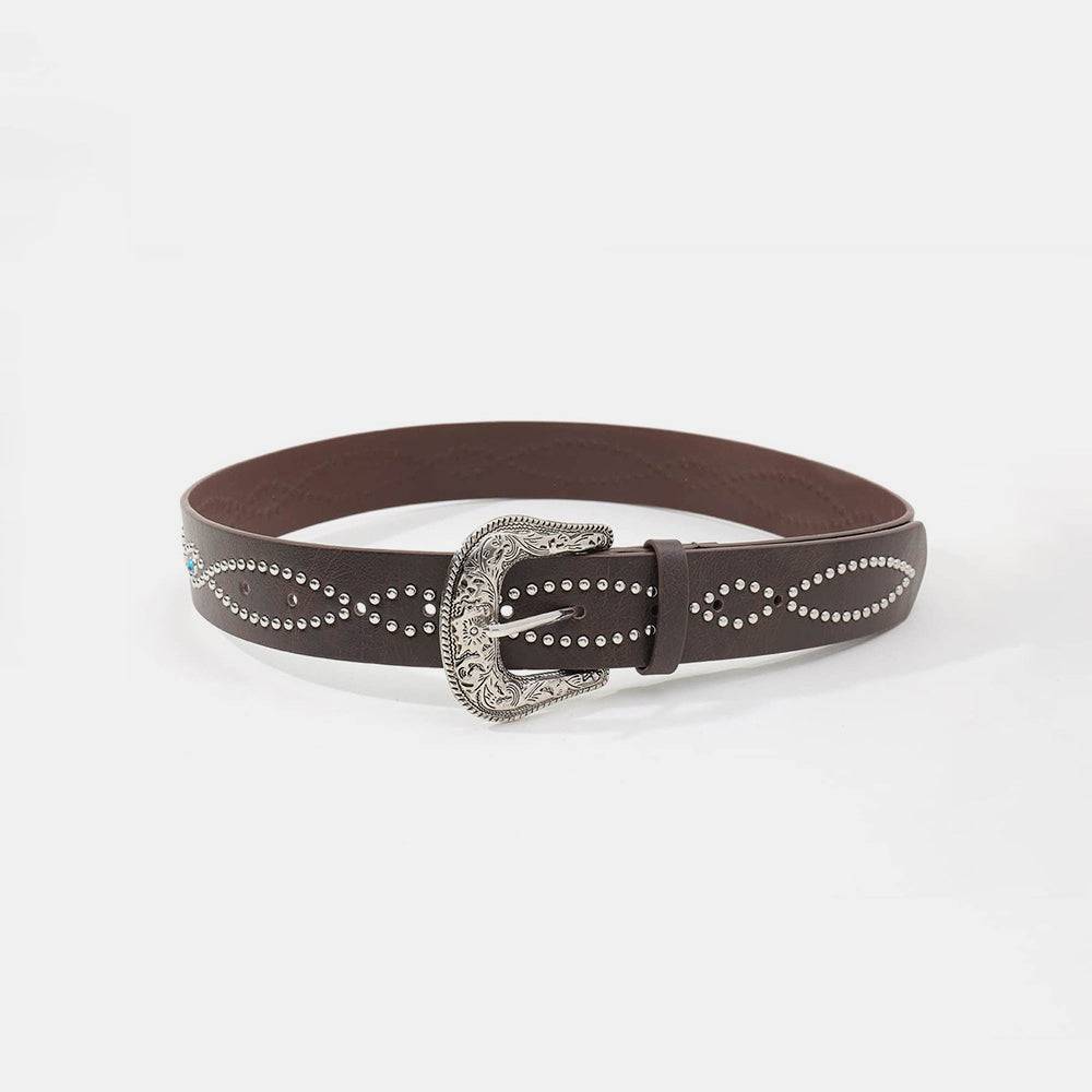 PU Leather Rhinestone Belt