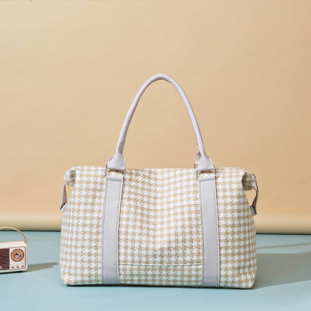 Houndstooth Canvas Travel Bag