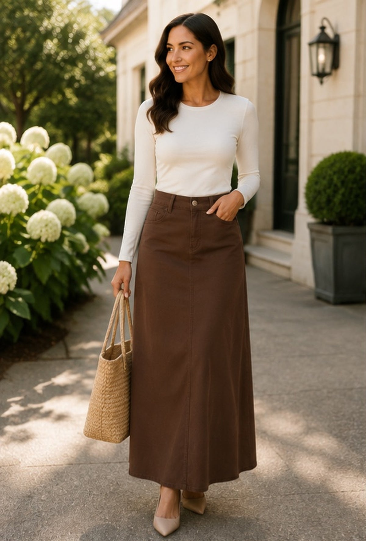 Be-Girl denim twill maxi skirt 89173 product view
