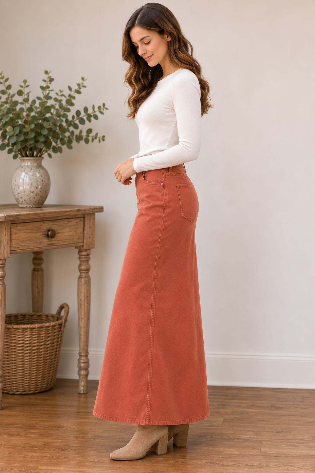 Be-Girl denim twill maxi skirt 89173 product view