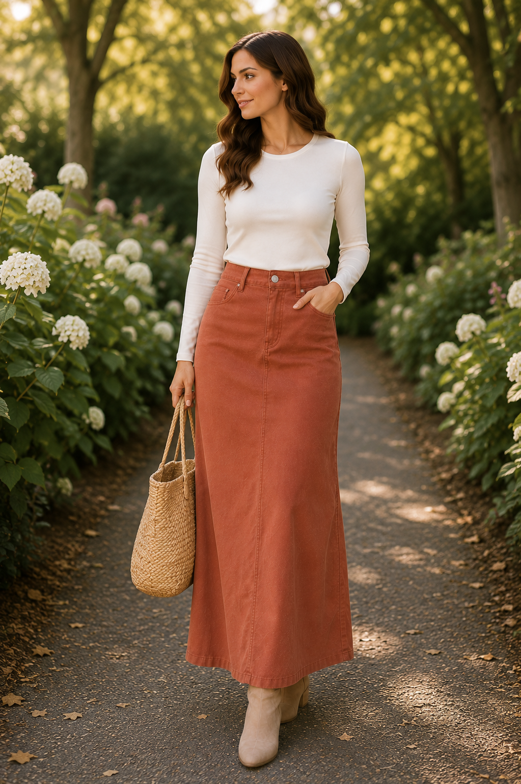Be-Girl denim twill maxi skirt 89173 product view
