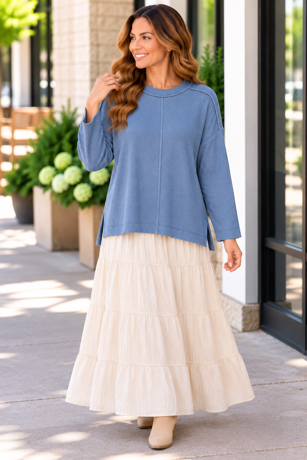 Zenana Easy Days Exposed-Seam Ribbed Top product image 10