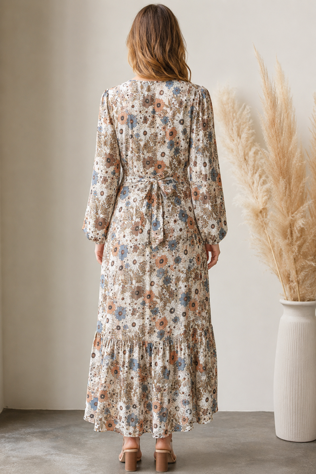 Meadow Romance Floral High-Low Maxi Dress