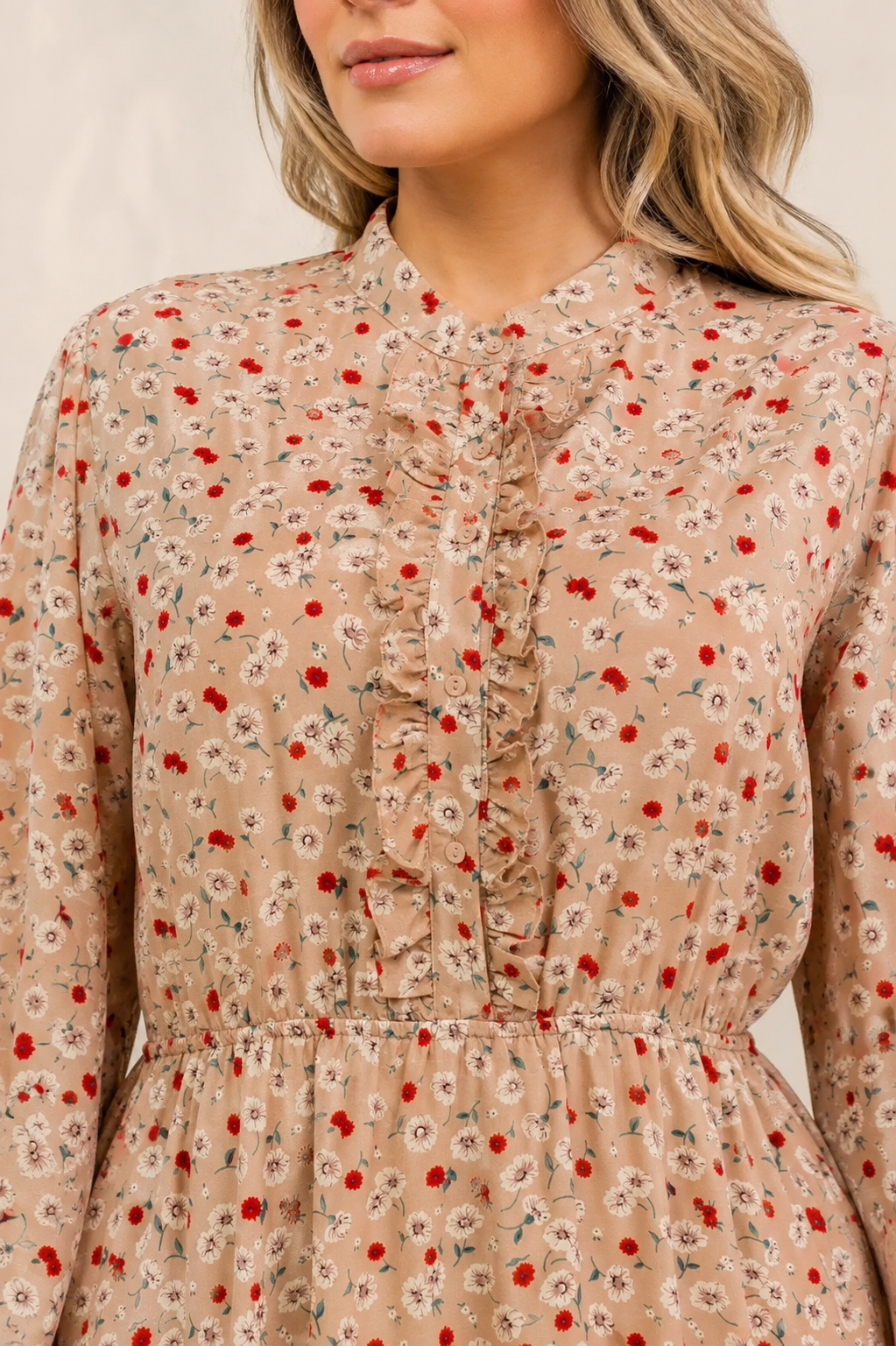 Plus Size Floral Button-Front Tiered Maxi Dress
