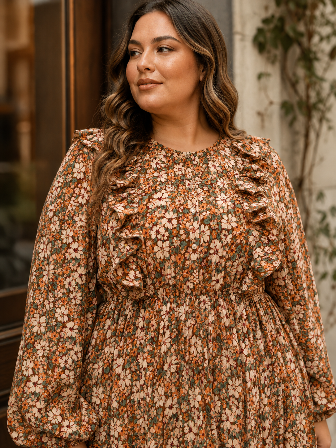 Floral Pleated Nursing-Friendly Maxi Dress