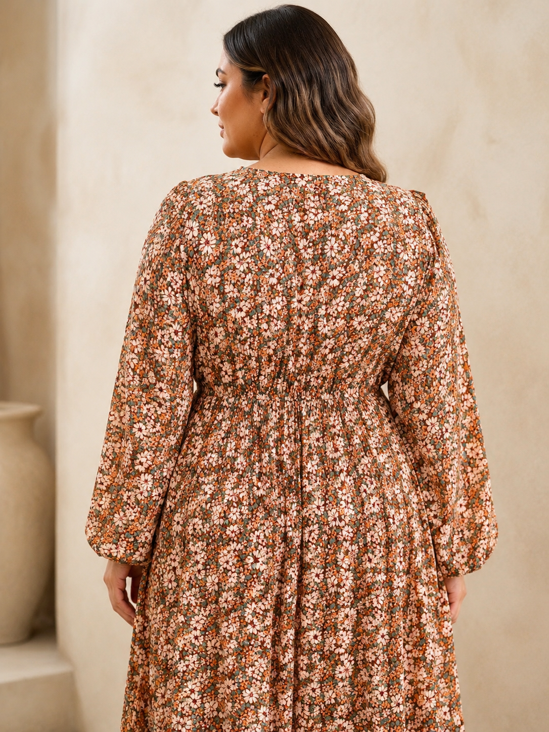Floral Pleated Nursing-Friendly Maxi Dress