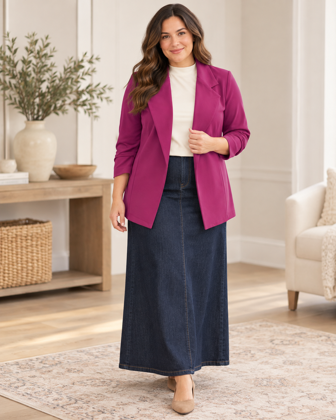 Dear Scarlett Magic Ponte Knit Open-Front Blazer lifestyle view 2
