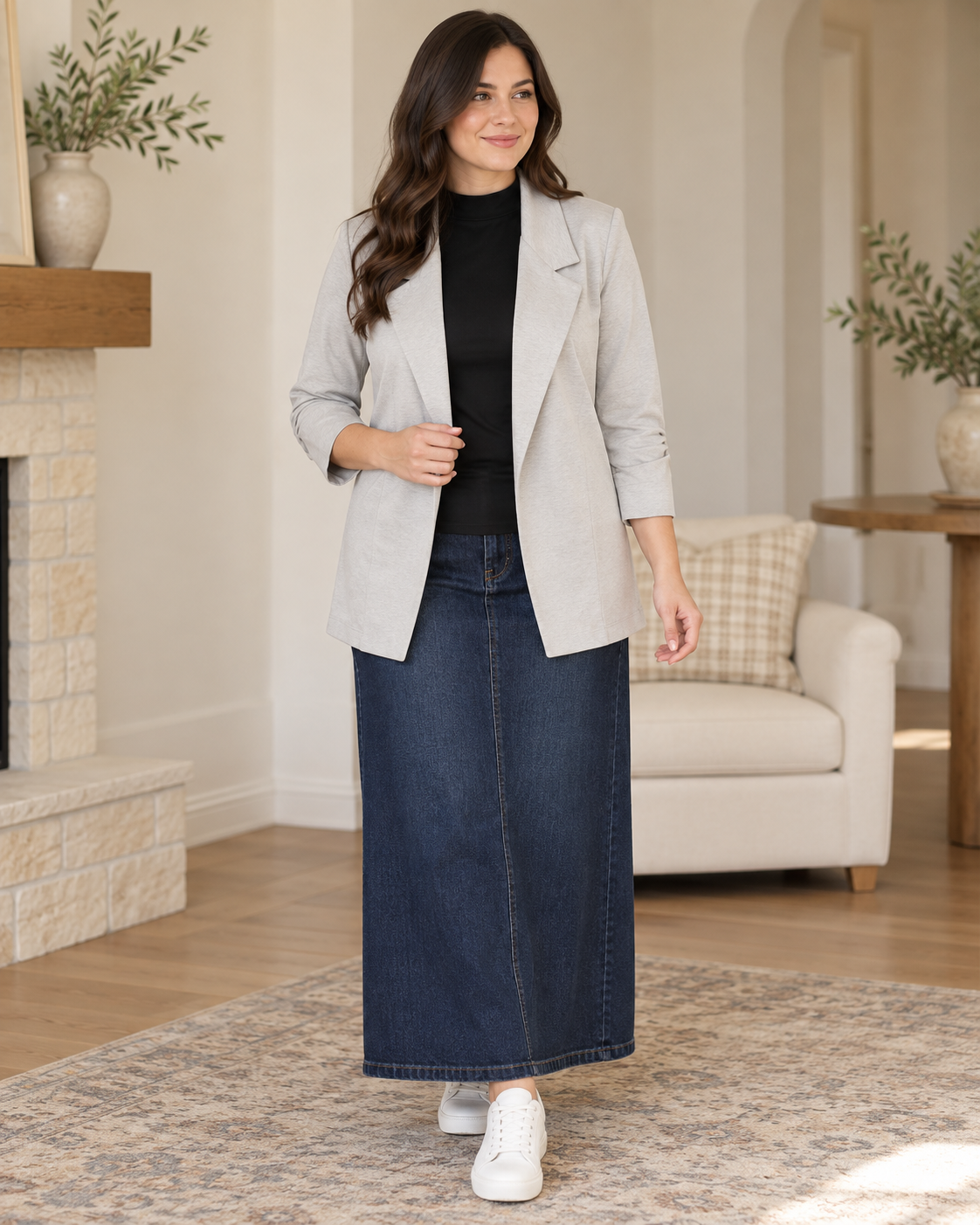 Dear Scarlett Magic Ponte Knit Open-Front Blazer lifestyle view 3
