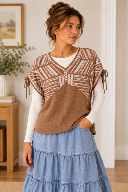Blush Stitches Embroidered Top product image 1