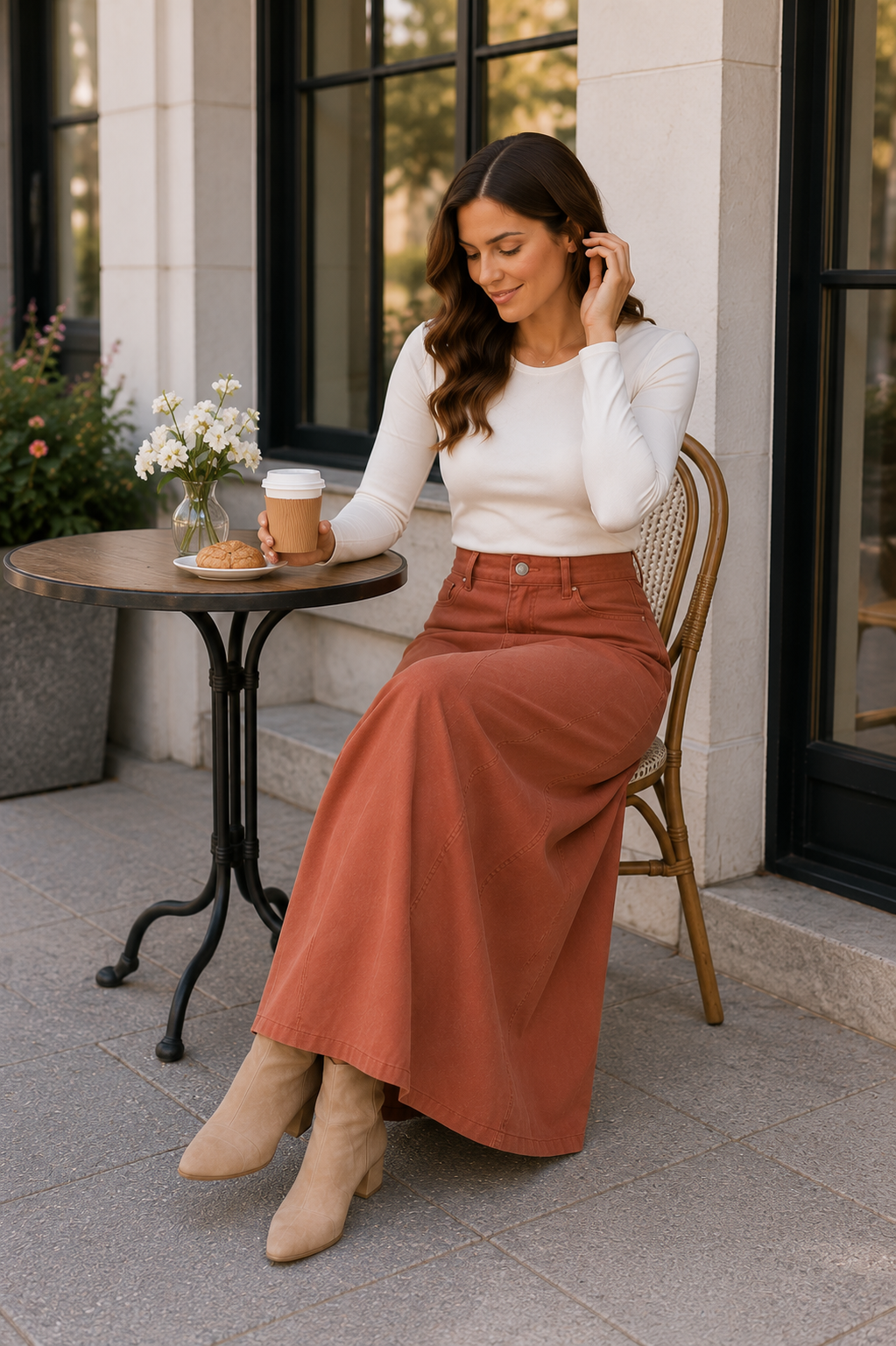 Be-Girl denim twill maxi skirt 89173 product view