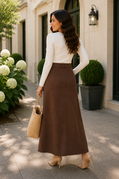 Be-Girl denim twill maxi skirt 89173 product view