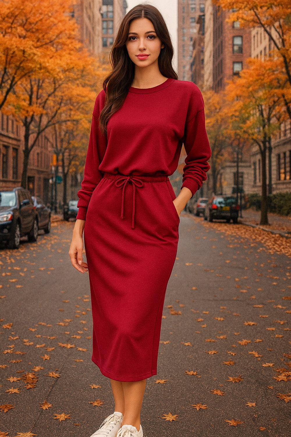 Comfy 2 piece Skirt Set with Pockets