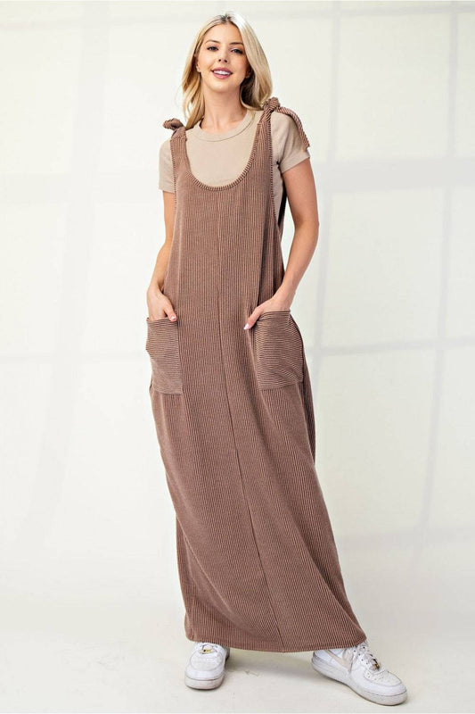 Urban Rib Stretch Knit Overall Dress by Celeste