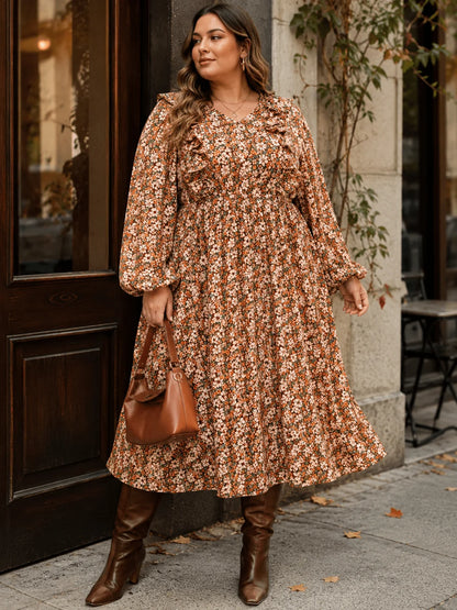 Floral Pleated Nursing-Friendly Maxi Dress