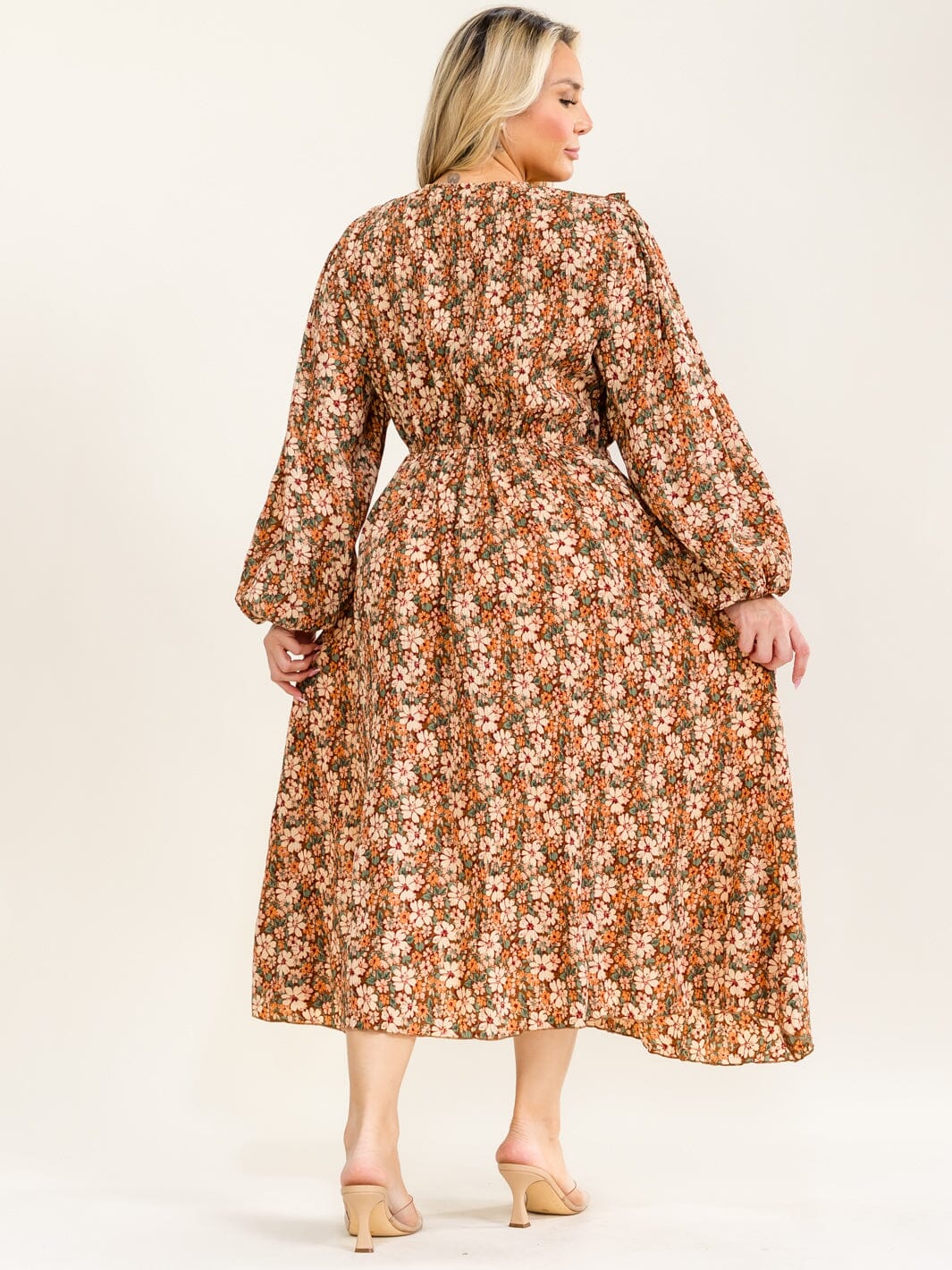 Floral Pleated Nursing-Friendly Maxi Dress
