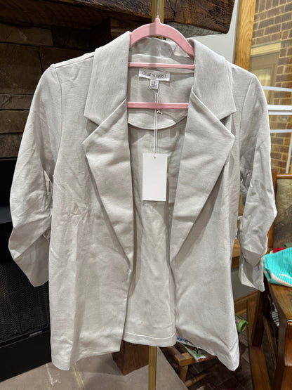 Dear Scarlett Magic ponte knit open-front blazer in Silver