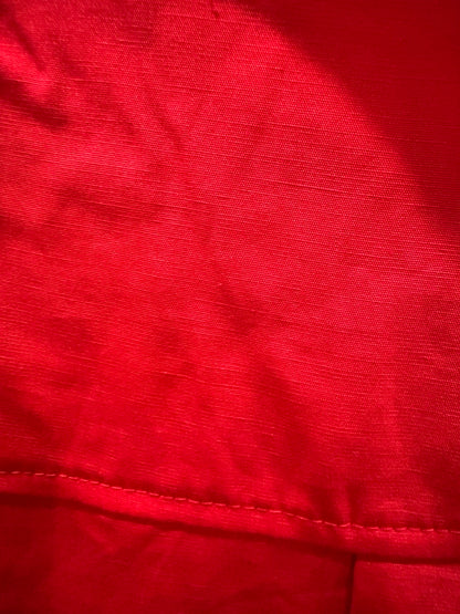 Double Zero red linen blend shirt fabric texture