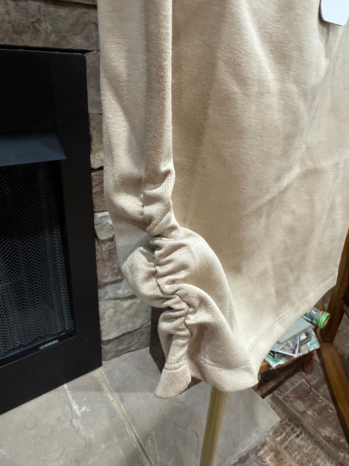 Heyson taupe top elasticized side ruching