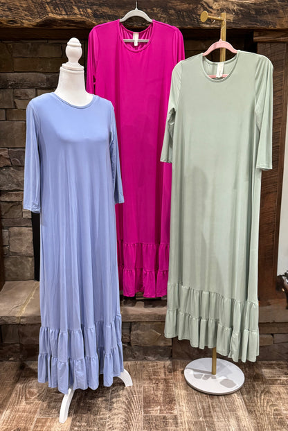 Women's modest maxi dress from ModestAndDevoted featuring a flowing silhouette and elegant design, perfect for sophisticated occasions.