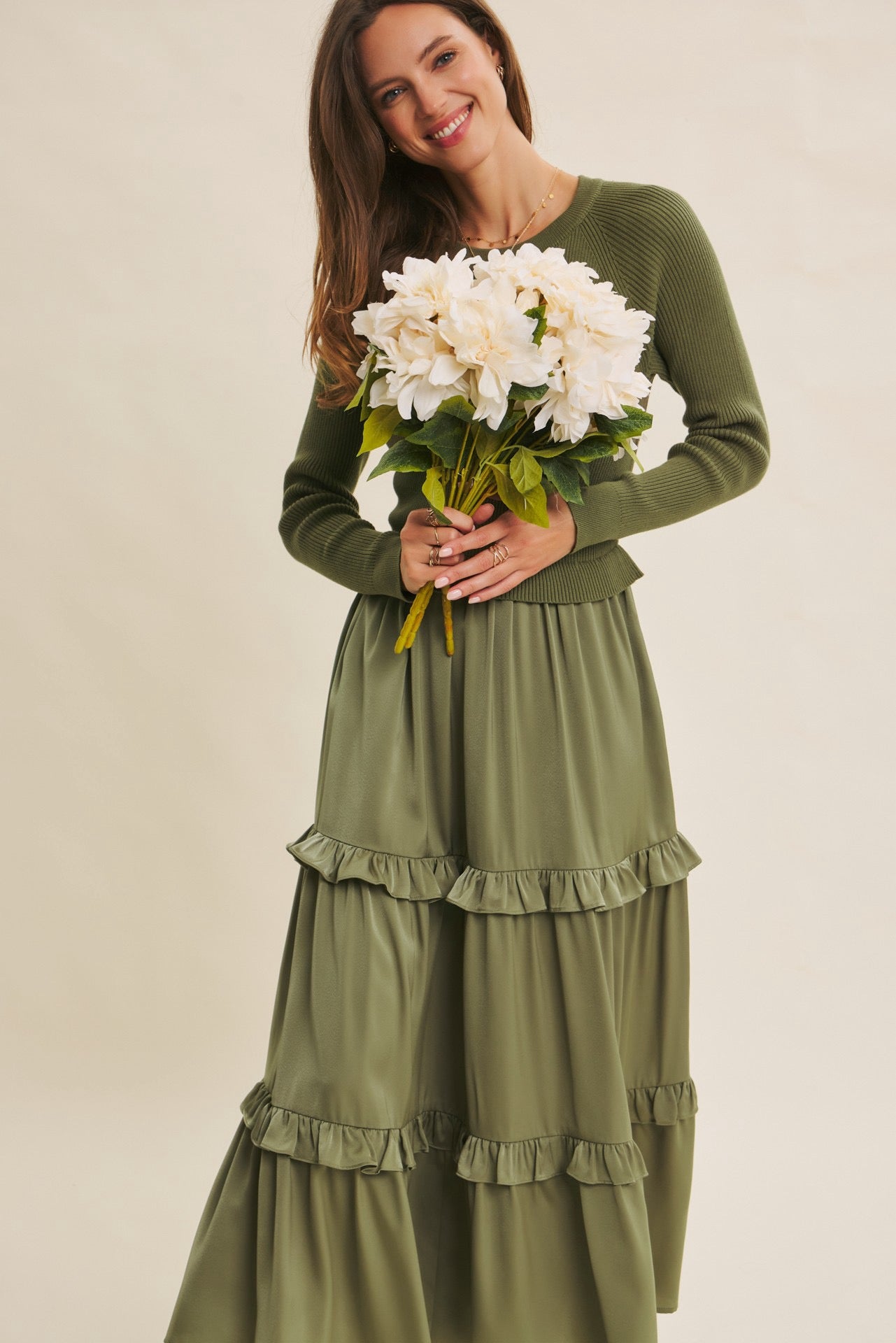 Gorgeous TwoFer Sweater with Ruffled Skirt Dress